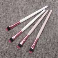 Pink White Cosmetic Eyeshadow Brush Vegan Nylon Fibre Single Eye Shadow Brush for Eye