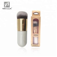 Pretty round synthetic hair travel foundation brush with Pouch