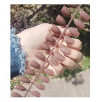 Na0211 24pcs Coffin False Nails Glossy Full Cover Nail Tips Fake Nail Ballerinas Salon Professional Artificial Fingernails